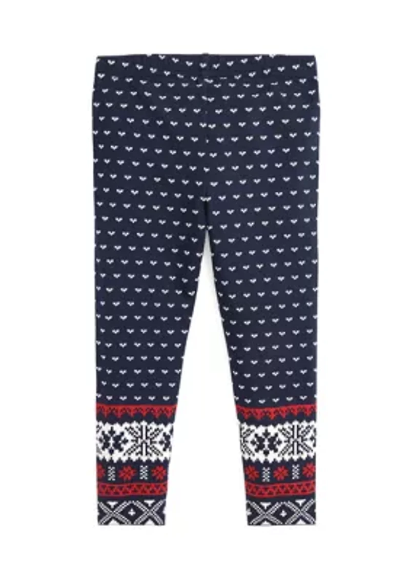 Girls 2-6x Fair Isle Stretch Jersey Leggings
