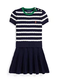 Girls 2-6x Striped Cotton Sweater & Skirt Set