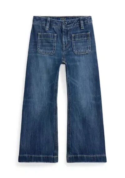 Girls 2-6x Logo Wide Leg Jeans