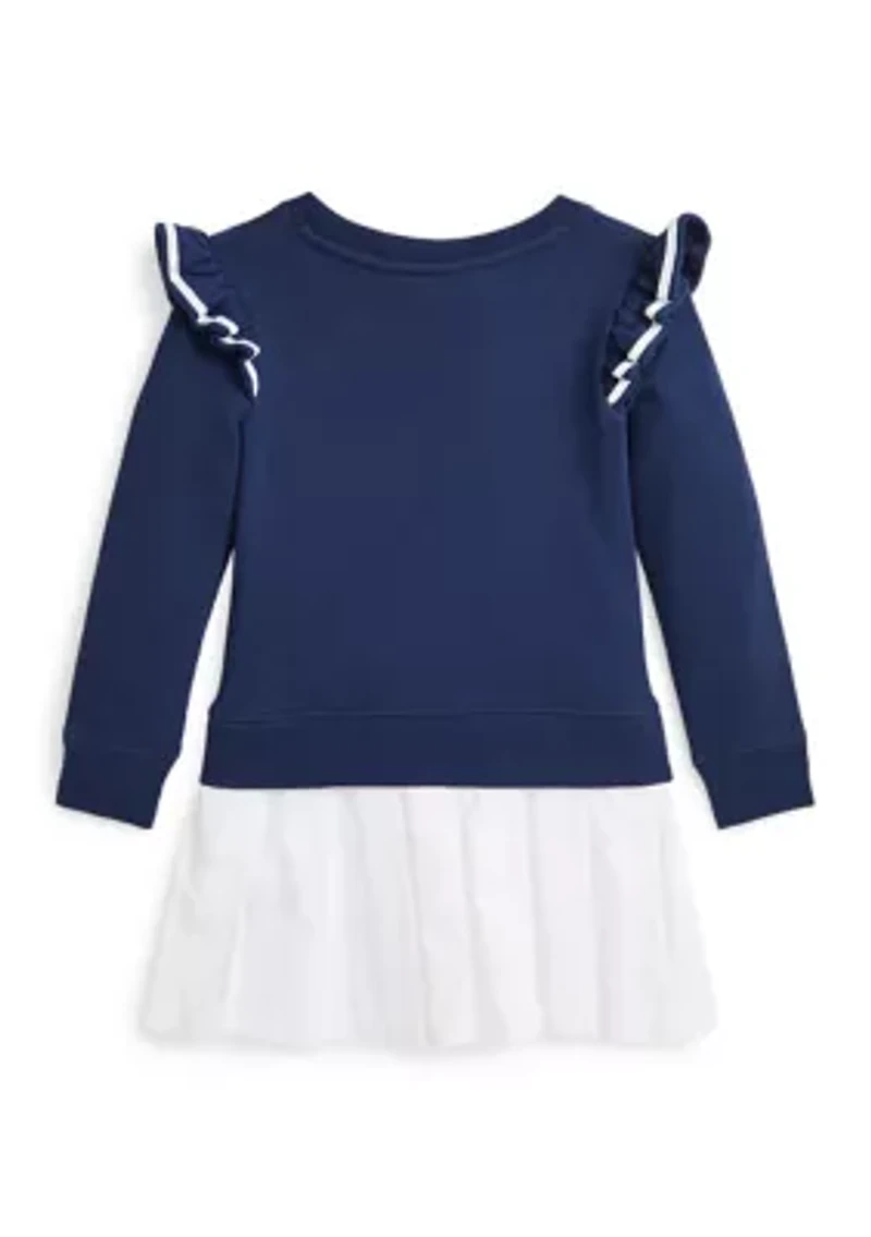 Girls 2-6x Woven Skirt Terry Dress