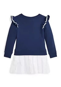 Girls 2-6x Woven Skirt Terry Dress
