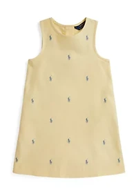 Girls 2-6x Polo Pony Cotton Oxford Dress