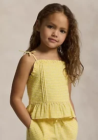 Girls 2-6x Gingham Seersucker Top & Pants Set