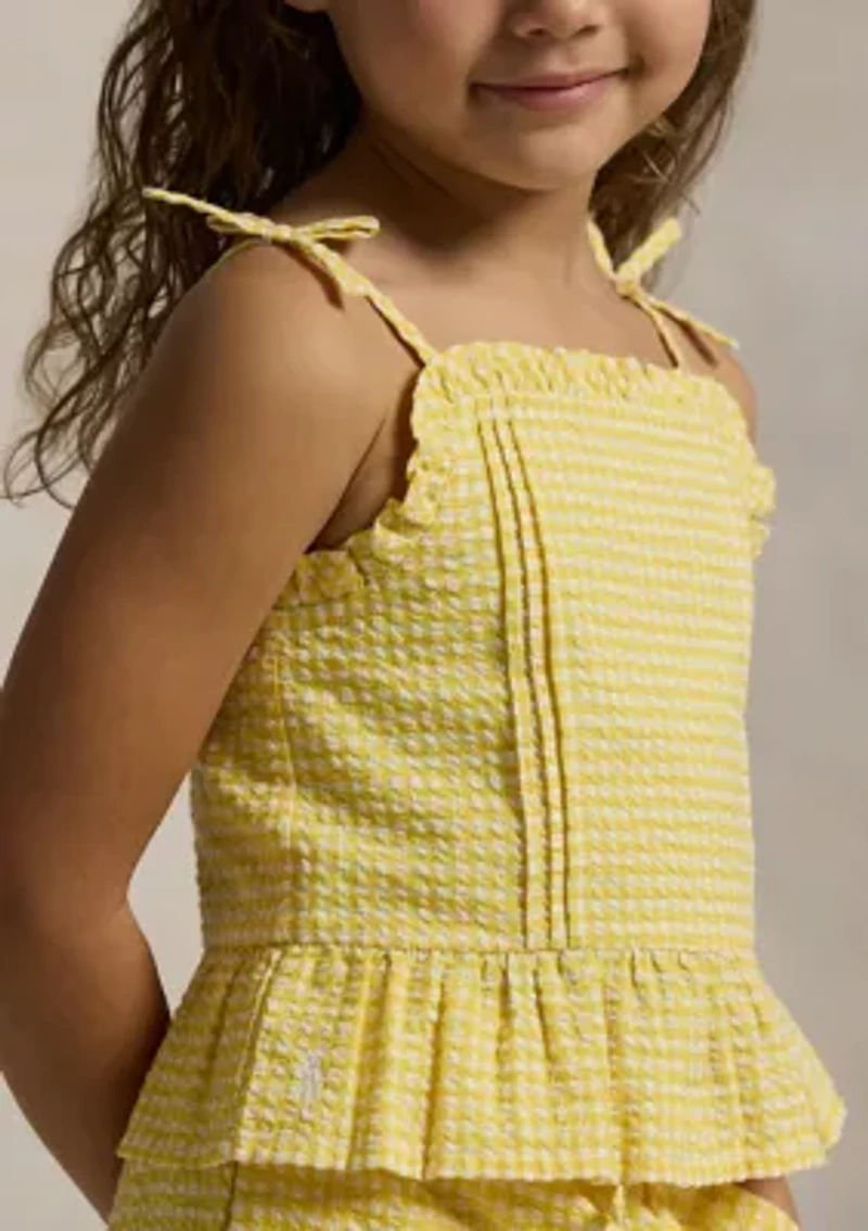 Girls 2-6x Gingham Seersucker Top & Pants Set