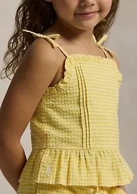 Girls 2-6x Gingham Seersucker Top & Pants Set