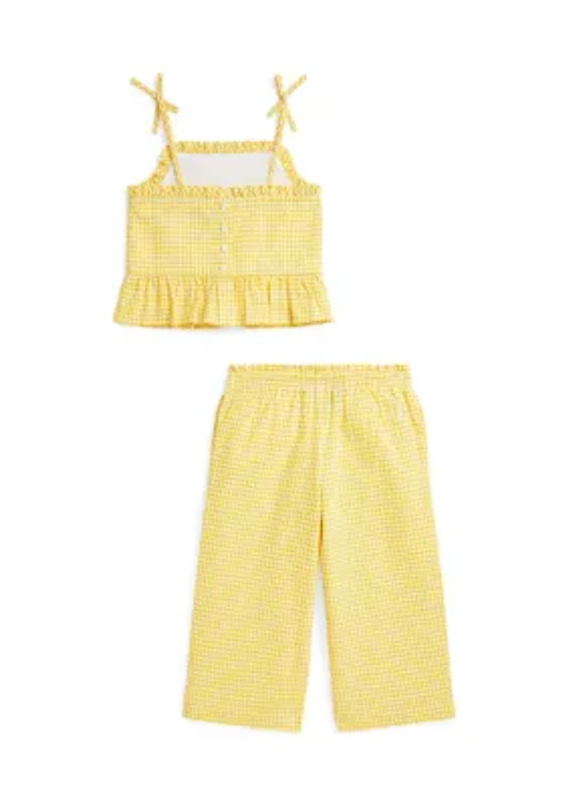 Girls 2-6x Gingham Seersucker Top & Pants Set
