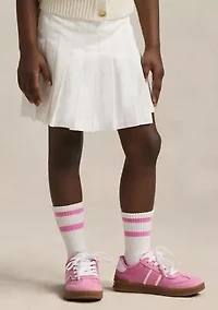 Girls 2-6x Pleated Cotton Seersucker Wrap Skort