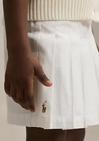 Girls 2-6x Pleated Cotton Seersucker Wrap Skort