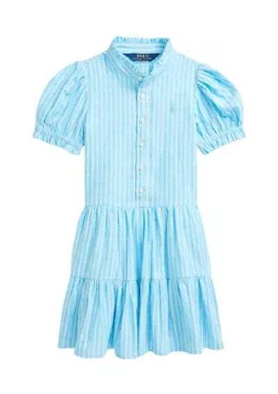Girls 2-6x Striped Tiered Linen-Cotton Dress
