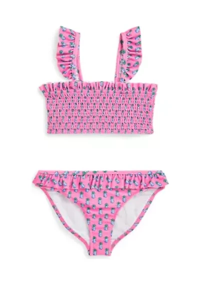 Girls 2-6x Pineapple Printed 2 Piece Swimsuit