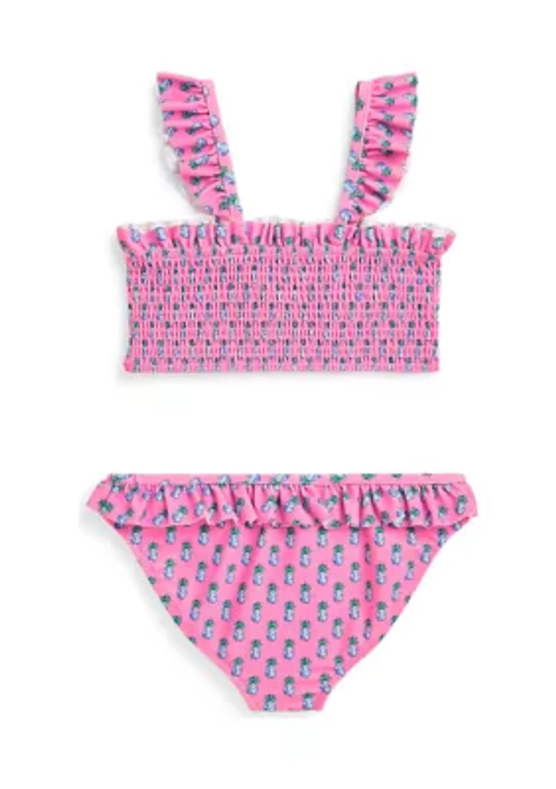Girls 2-6x Pineapple Printed 2 Piece Swimsuit