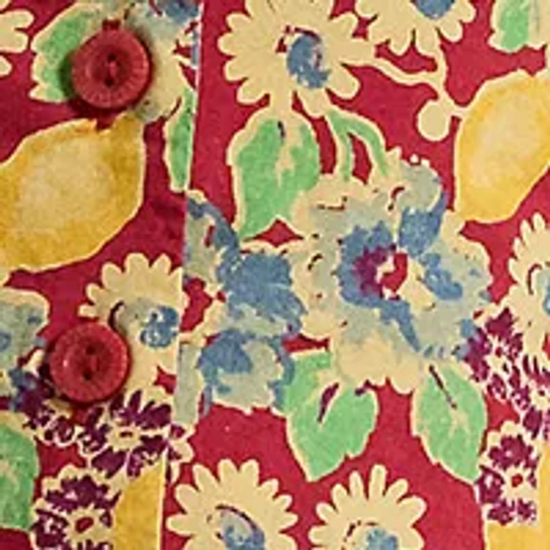 Girls 2-6x Lemon Floral Slub Cotton Dress