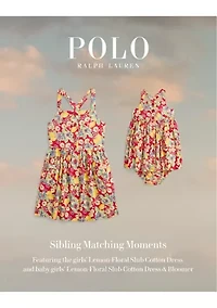 Girls 2-6x Lemon Floral Slub Cotton Dress