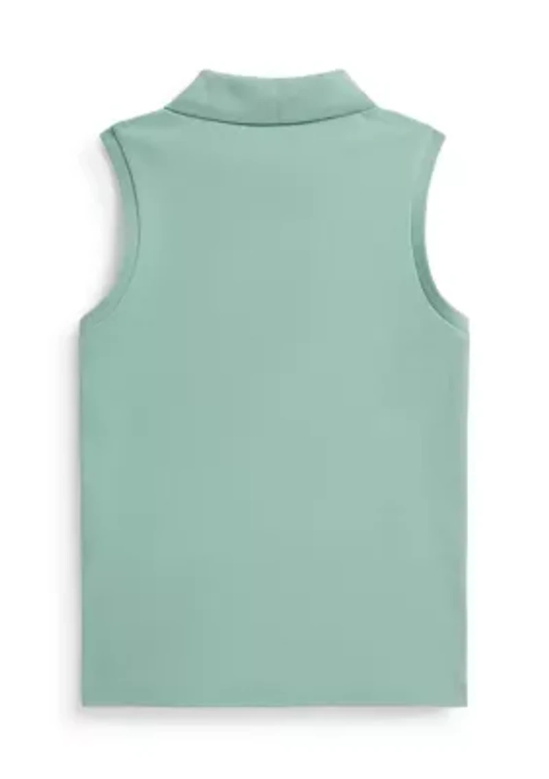 Girls 2-6x Stretch Mesh Sleeveless Polo Shirt