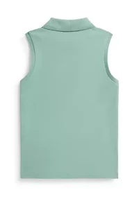 Girls 2-6x Stretch Mesh Sleeveless Polo Shirt