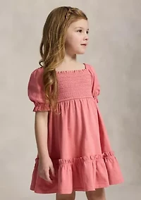 Girls 2-6x Smocked Cotton Jersey Dress