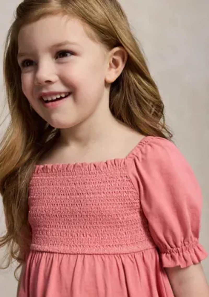 Girls 2-6x Smocked Cotton Jersey Dress