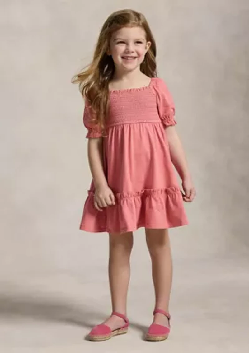 Girls 2-6x Smocked Cotton Jersey Dress
