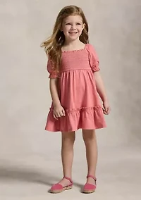 Girls 2-6x Smocked Cotton Jersey Dress
