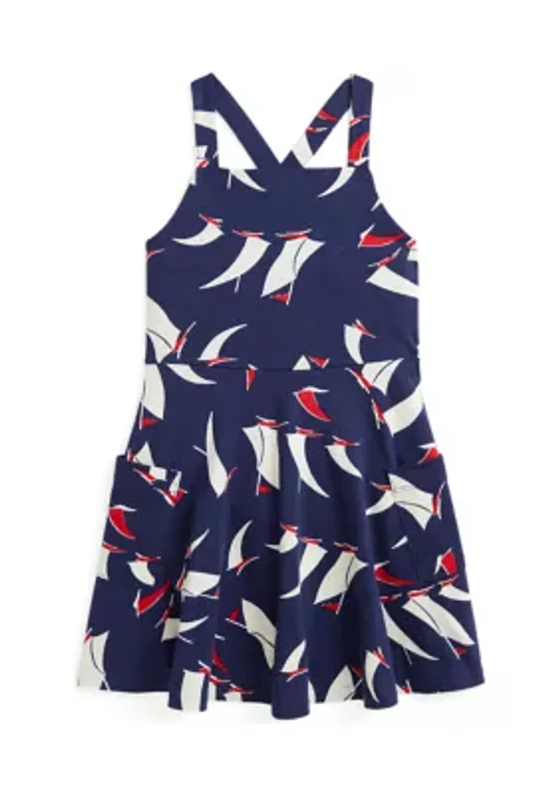 Girls 2-6x Sailboat Print Cotton Jersey Dress