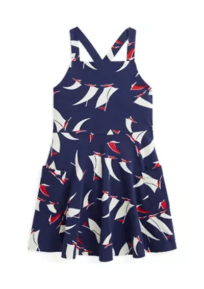 Girls 2-6x Sailboat Print Cotton Jersey Dress