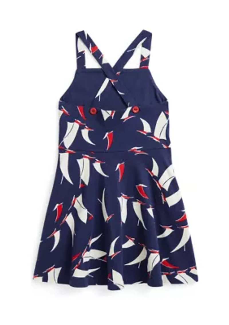 Girls 2-6x Sailboat Print Cotton Jersey Dress