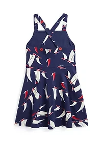 Girls 2-6x Sailboat Print Cotton Jersey Dress
