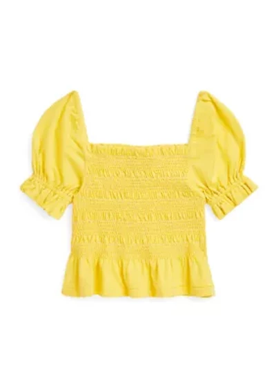 Girls 2-6x Smocked Cotton Jersey Peplum Top