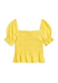 Girls 2-6x Smocked Cotton Jersey Peplum Top