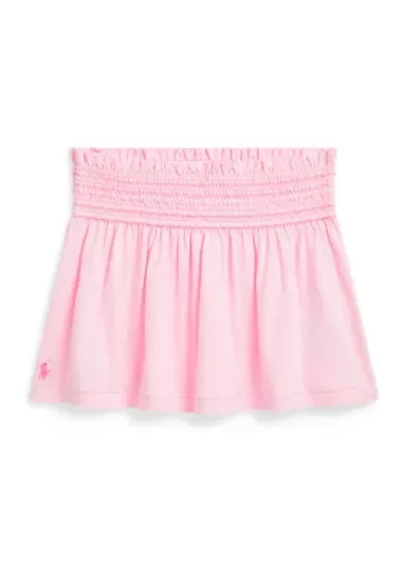 Girls 2-6x Smocked Cotton Jersey Skirt