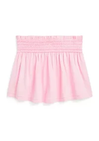 Girls 2-6x Smocked Cotton Jersey Skirt