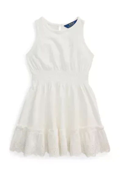 Girls 2-6x Eyelet-Embroidered Cotton Jersey Dress