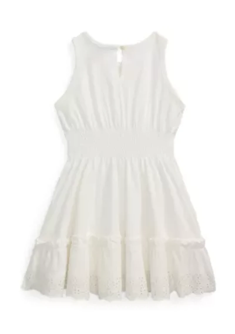 Girls 2-6x Eyelet-Embroidered Cotton Jersey Dress