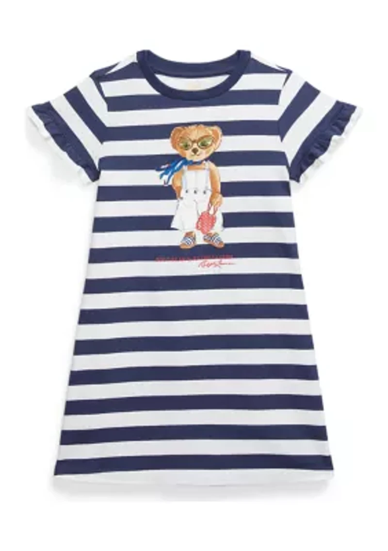 Girls 2-6x Striped Polo Bear Cotton T-Shirt Dress