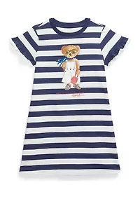 Girls 2-6x Striped Polo Bear Cotton T-Shirt Dress