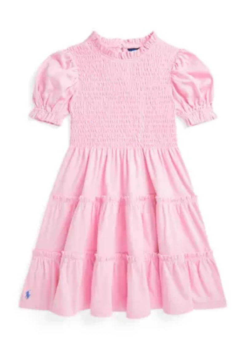 Girls 2-6x Smocked Cotton Jersey Dress