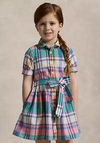 Girls 2-6x Plaid Cotton Madras Shirtdress