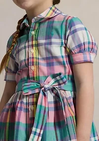 Girls 2-6x Plaid Cotton Madras Shirtdress