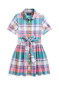 Girls 2-6x Plaid Cotton Madras Shirtdress
