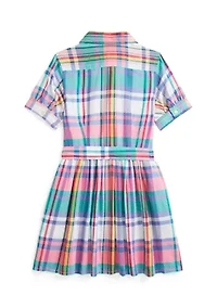 Girls 2-6x Plaid Cotton Madras Shirtdress