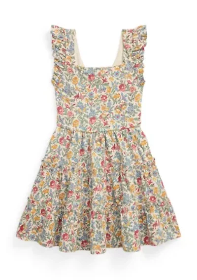 Girls 2-6x Floral Ruffled Cotton Jersey Dress