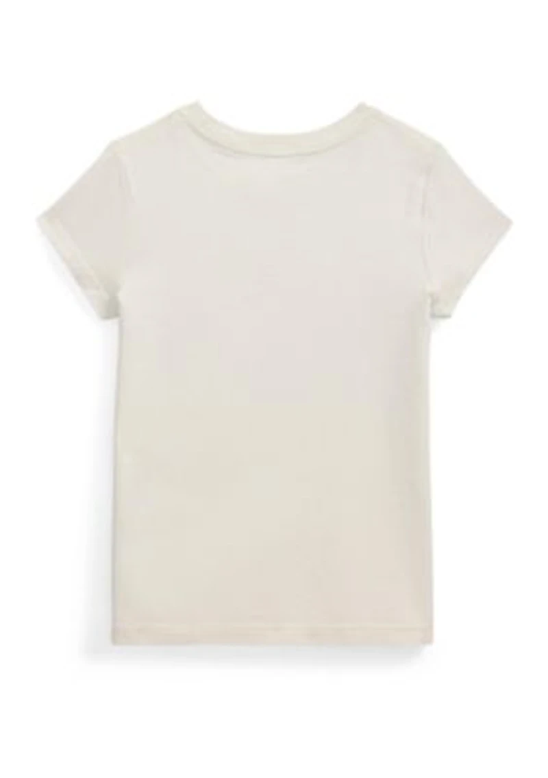 Girls 2-6x Flag-Appliqué Cotton Jersey T-Shirt