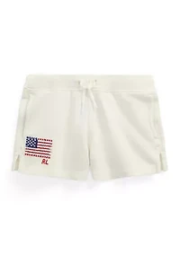 Girls 2-6x Flag-Appliqué French Terry Shorts