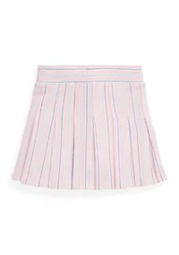 Girls 2-6x Striped Pleated Oxford Mesh Skort