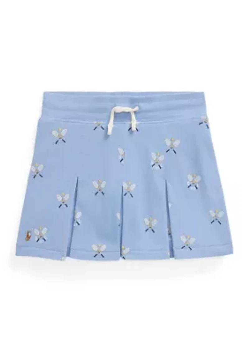 Girls 2-6x Tennis-Print Stretch Mesh Skort