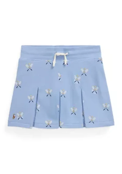 Girls 2-6x Tennis-Print Stretch Mesh Skort