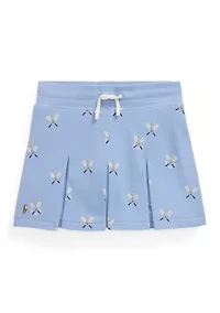 Girls 2-6x Tennis-Print Stretch Mesh Skort