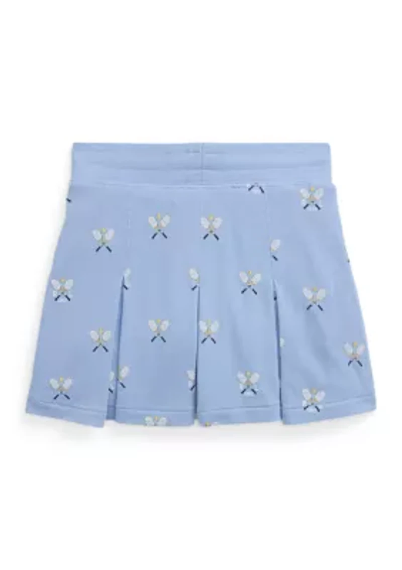 Girls 2-6x Tennis-Print Stretch Mesh Skort