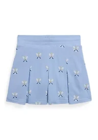 Girls 2-6x Tennis-Print Stretch Mesh Skort