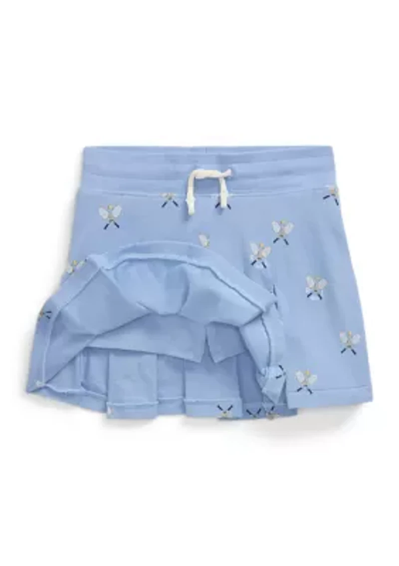 Girls 2-6x Tennis-Print Stretch Mesh Skort